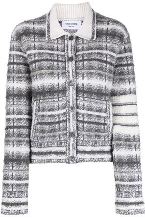 Thom Browne Giacca a quadri con dettaglio a 4 righe