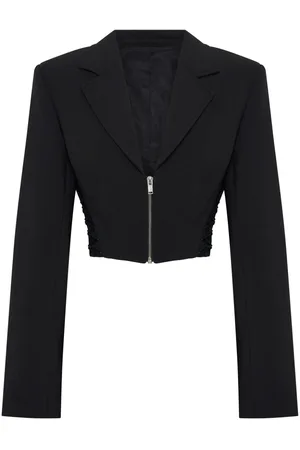 DION LEE Blazer con zip crop