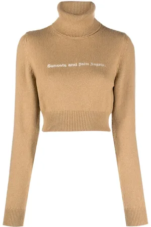 Palm Angels Maglione crop Sunsets con ricamo