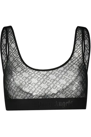 Palm Angels Reggiseno semi trasparente con stampa