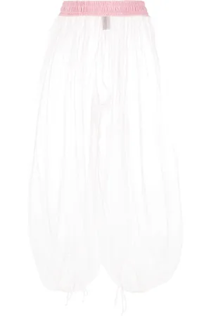 Styland Pantaloni crop semi trasparenti