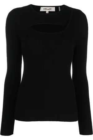 Diane von Furstenberg Top a maniche lunghe con dettaglio cut-out