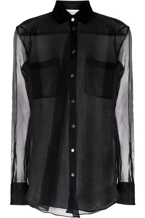 BLANCA Camicia Capparis semi trasparente