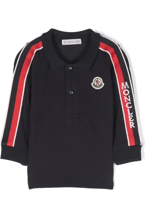Moncler Polo a righe con applicazione