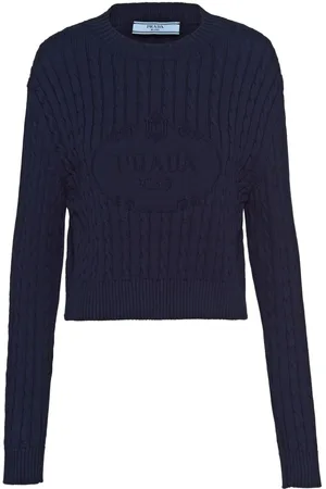 Prada Maglione con logo a intarsi
