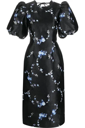 Ganni Abito midi a fiori jacquard