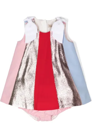 HUCKLEBONES LONDON Set abito corto a righe con fiocco