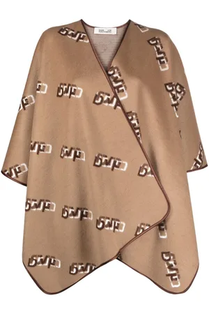 Diane von Furstenberg Mantella Curtis con logo jacquard