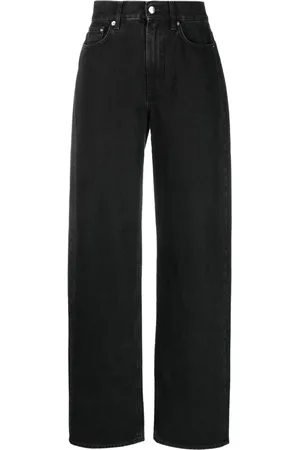 Loulou de Saison Jeans a gamba ampia con lavaggio scuro