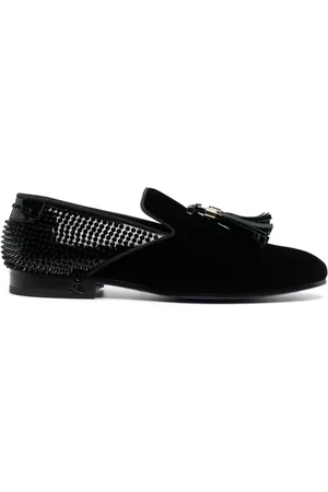 Philipp Plein Mocassini con borchie in velluto