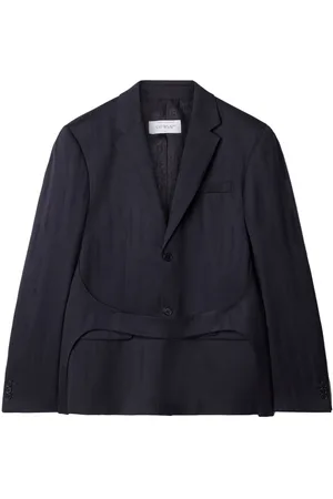 OFF-WHITE Blazer Shibori effetto jacquard con cintura