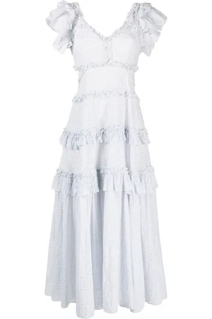 Needle & Thread Abito midi in pizzo sangallo