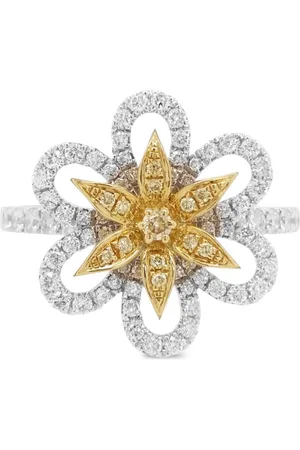 HYT Jewelry Anello in platino oro giallo 18kt con diamanti