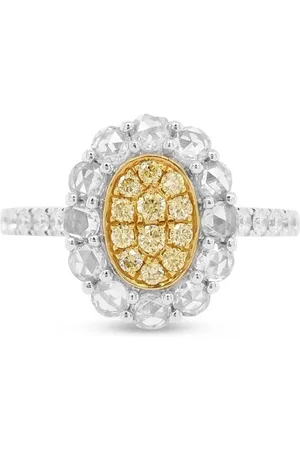 HYT Jewelry Anello in oro giallo 18kt e platico con diamanti