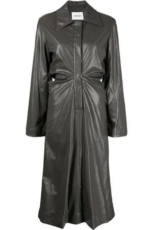 Low Classic Chemisier in finta pelle con ruches