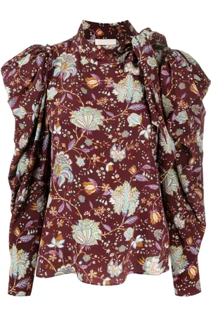 ULLA JOHNSON Floral-pattern silk blouse