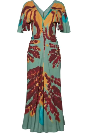 Altuzarra Abito Pelopenese midi con fantasia tie-dye