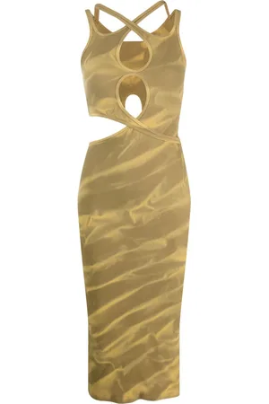DION LEE Abito midi con stampa astratta
