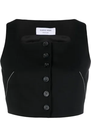 Marine Serre Gilet Tailoring Bustier crop