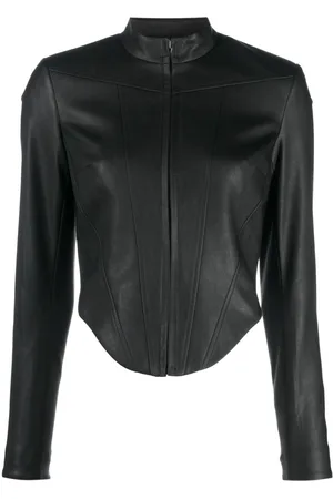 MISBHV Corset faux-leather biker jacket
