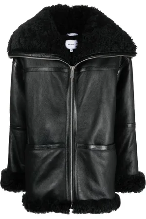 Halfboy Panelled zip-up leather jacket