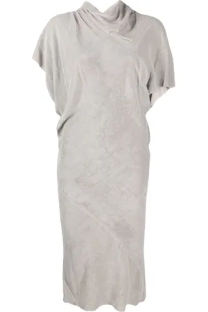 Rick Owens Abito midi asimmetrico drappeggiato in velluto