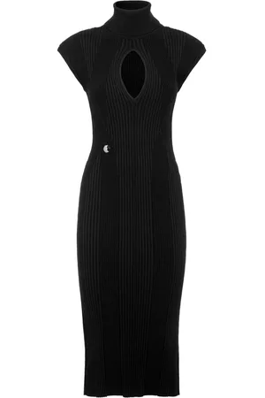 Philipp Plein Abito midi con spalline imbottite