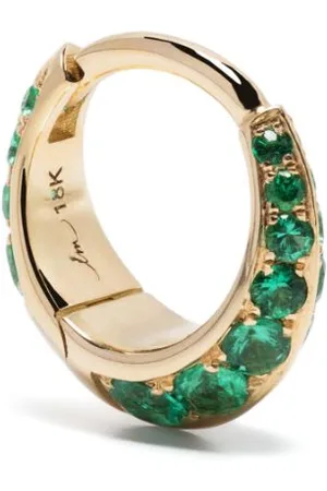 Lizzie Mandler Orecchino a cerchio Double Sided in giallo 18kt con diamanti