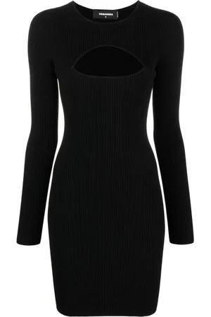 Dsquared2 Abito corto a maniche lunghe con dettaglio cut-out
