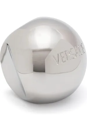 VERSACE Anello Sphere con logo inciso