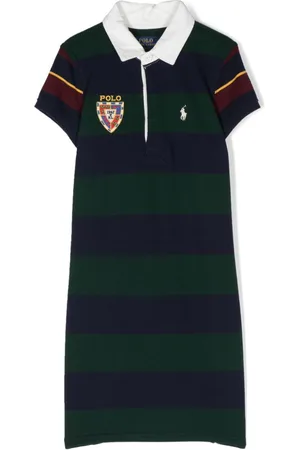 Ralph Lauren Abito stile polo a righe con ricamo