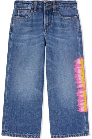 Palm Angels Jeans a gamba ampia con stampa