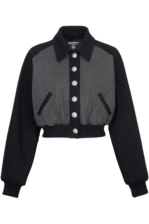 Balmain Logo-embellished cropped jacket