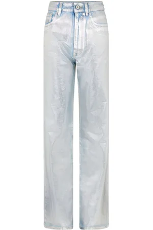 Paco rabanne Jeans dritti con finitura metallizzata