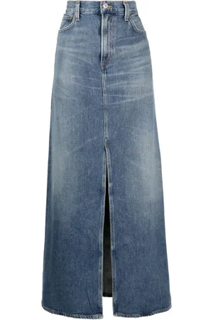 AGOLDE Gonna lunga denim Leif a vita media