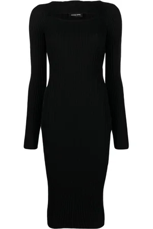 ANINE BING Abito Lora a coste con cut-out
