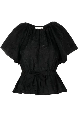ULLA JOHNSON Blusa jacquard con nodo