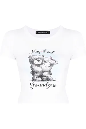 Ground Zero T-shirt crop con stampa