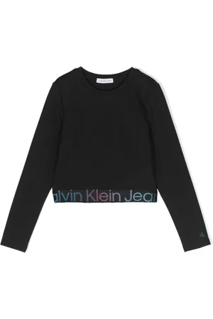 Calvin Klein T-shirt a maniche lunghe crop