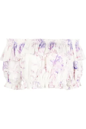 LOVESHACKFANCY Top crop a fiori Audrille