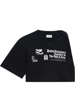 Courrèges T-shirt crop asimmetrica