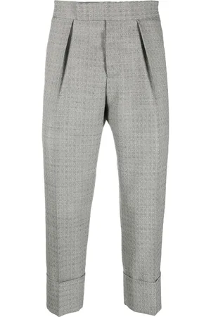 SAPIO Pantaloni sartoriali crop con stampa grafica