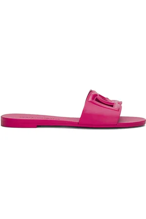 Dolce & Gabbana Sandali slides Bianca con logo DG