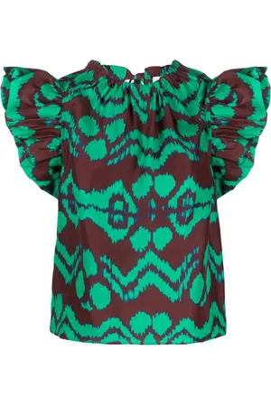 ULLA JOHNSON Blusa Iren con motivo astratto