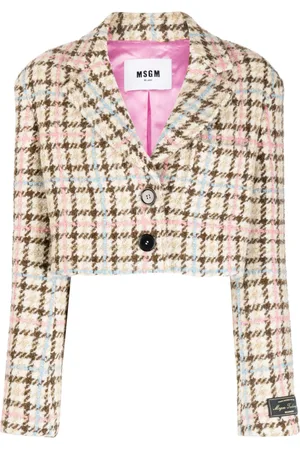 Msgm Giacca crop in tweed