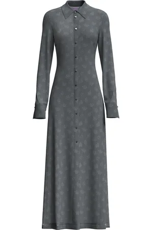 MACCAPANI Chemisier lungo Andre con monogramma jacquard