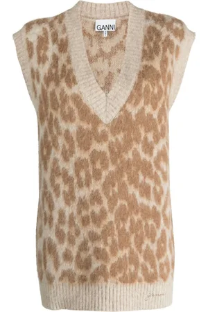 Ganni Gilet leopardato