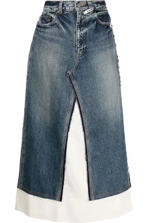 Maison Mihara Yasuhiro Gonna svasata denim a strati