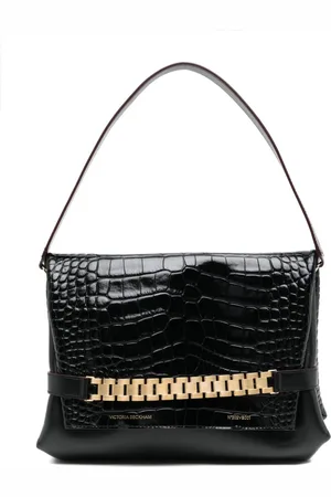 Victoria Beckham Clutch Classic Chain con effetto coccodrillo