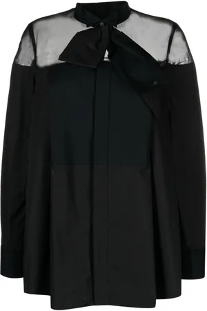 SACAI Camicia con inserto semi trasparente